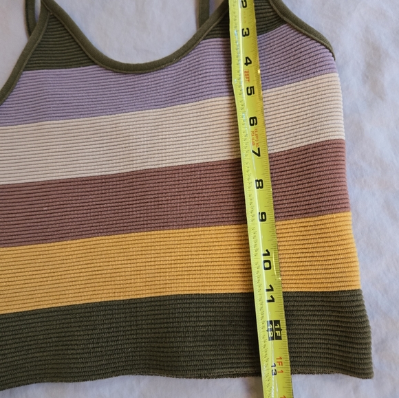 Dreamers Retro Stripe 90s Y2K Knit Spaghetti Strap Tank Top XS - Picture 6 of 9